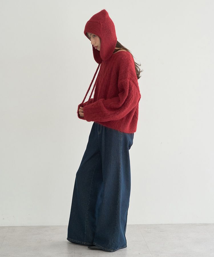 earth music&ecology「モヘヤタッチケーブルニットプルオーバー」|ニット・セーター|