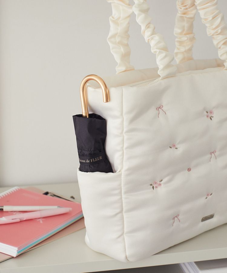 Maison de FLEUR「ローズリボン刺繍パファートートバッグ」|トートバッグ|