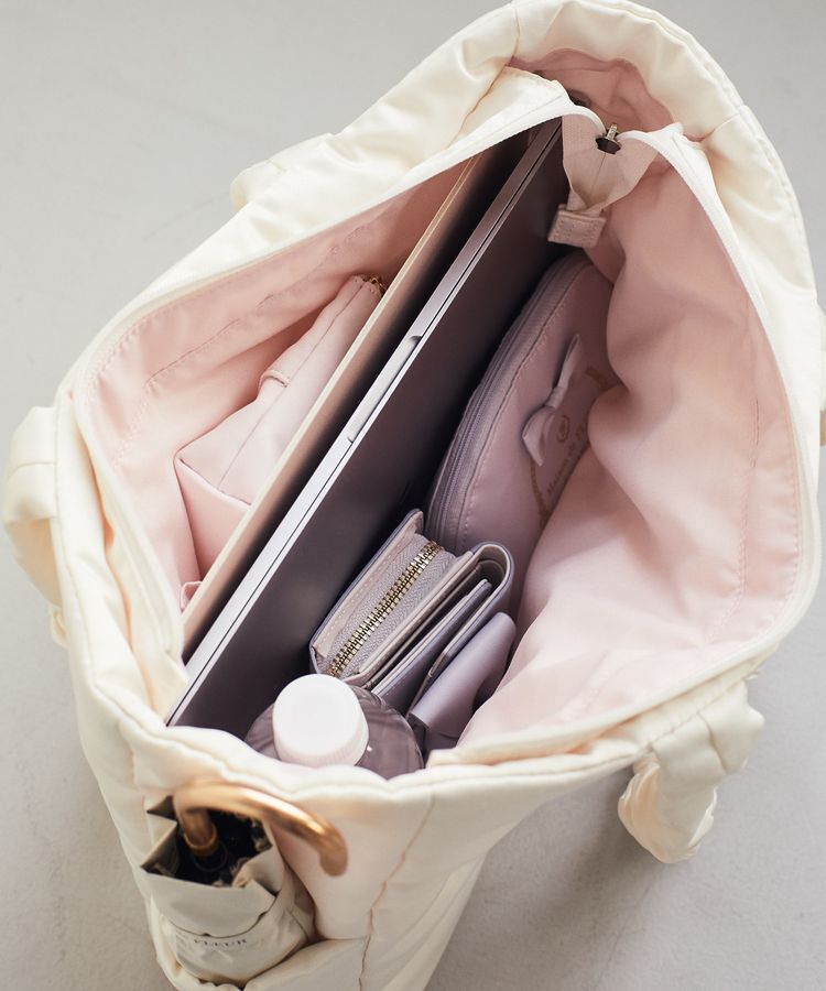 Maison de FLEUR「ローズリボン刺繍パファートートバッグ」|トートバッグ|