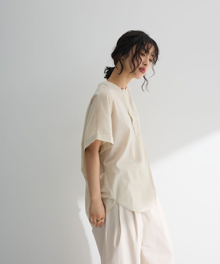 Green Parks「綿麻混フレンチスリーブスキッパーシャツ」|シャツ・ブラウス|