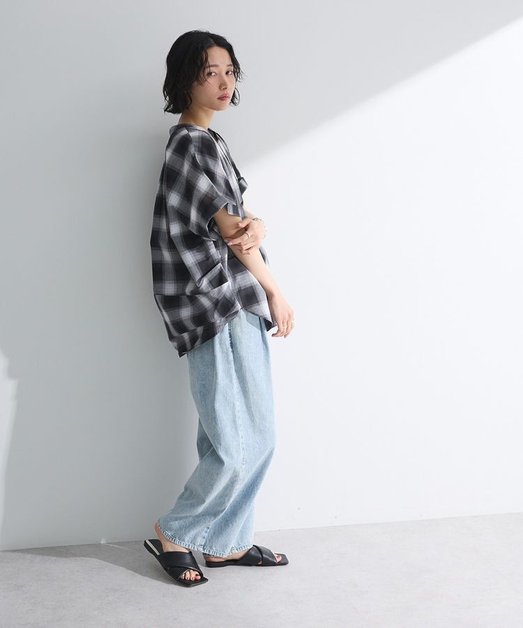 Green Parks「綿麻混フレンチスリーブスキッパーシャツ」|シャツ・ブラウス|