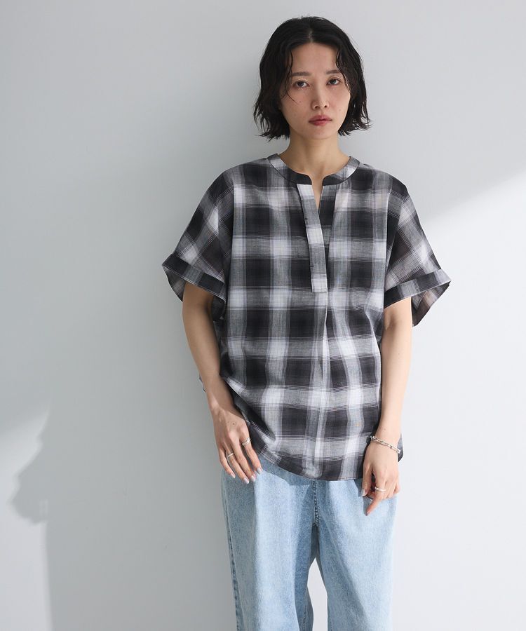 Green Parks「綿麻混フレンチスリーブスキッパーシャツ」|シャツ・ブラウス|