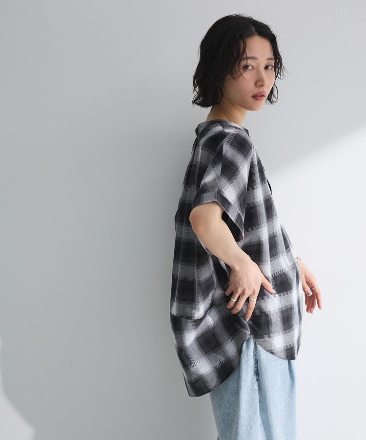 Green Parks「綿麻混フレンチスリーブスキッパーシャツ」|シャツ・ブラウス|