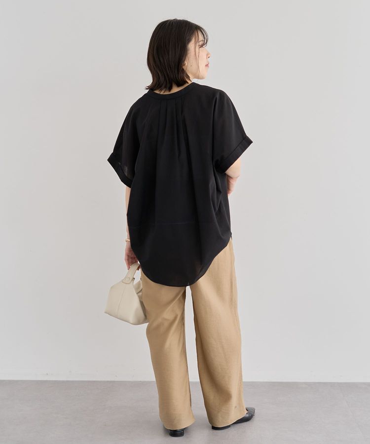 Green Parks「綿麻混フレンチスリーブスキッパーシャツ」|シャツ・ブラウス|