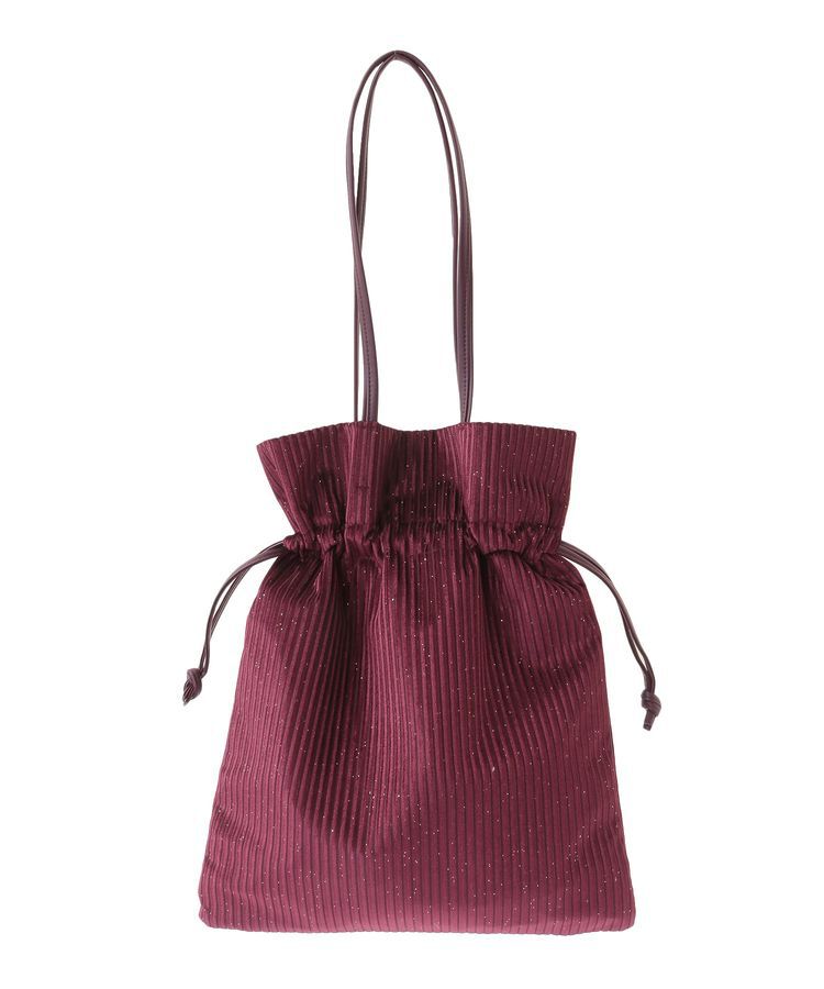 armonia「andmikka.ラメベロアプリーツ巾着バッグ」|トートバッグ|