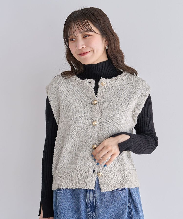 Green Parks「ツィード風金釦ニットベスト」|ベスト・ジレ|