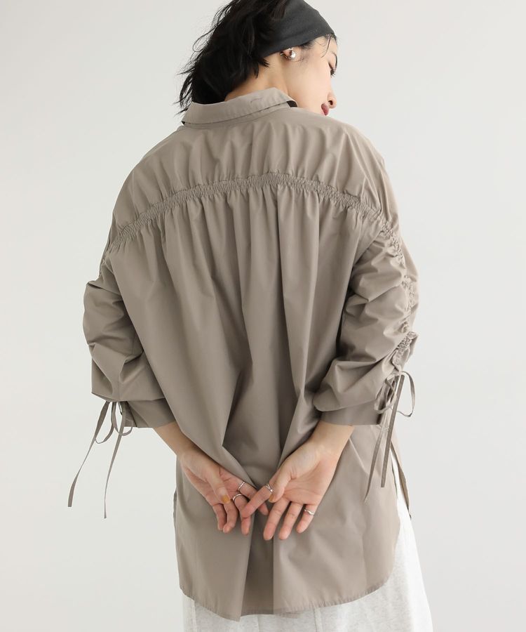 Green Parks「イージーケア袖シャーリングシャツ」|シャツ・ブラウス|