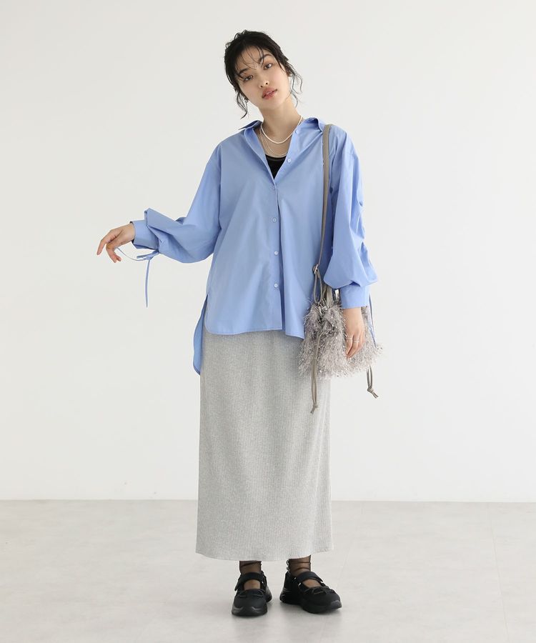 Green Parks「イージーケア袖シャーリングシャツ」|シャツ・ブラウス|