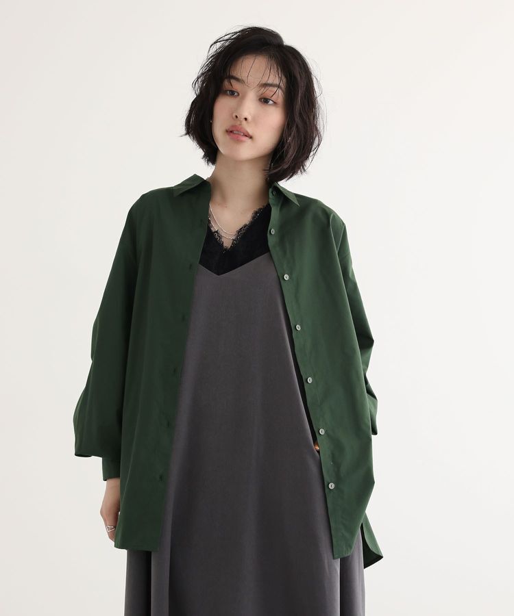 Green Parks「イージーケア袖シャーリングシャツ」|シャツ・ブラウス|