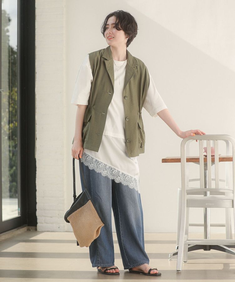 Green Parks「ドロストミリタリーベスト」|ベスト・ジレ|