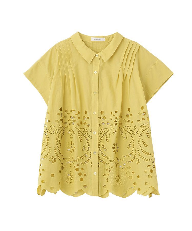 Green Parks「スカラップ刺しゅうブラウス」|シャツ・ブラウス|