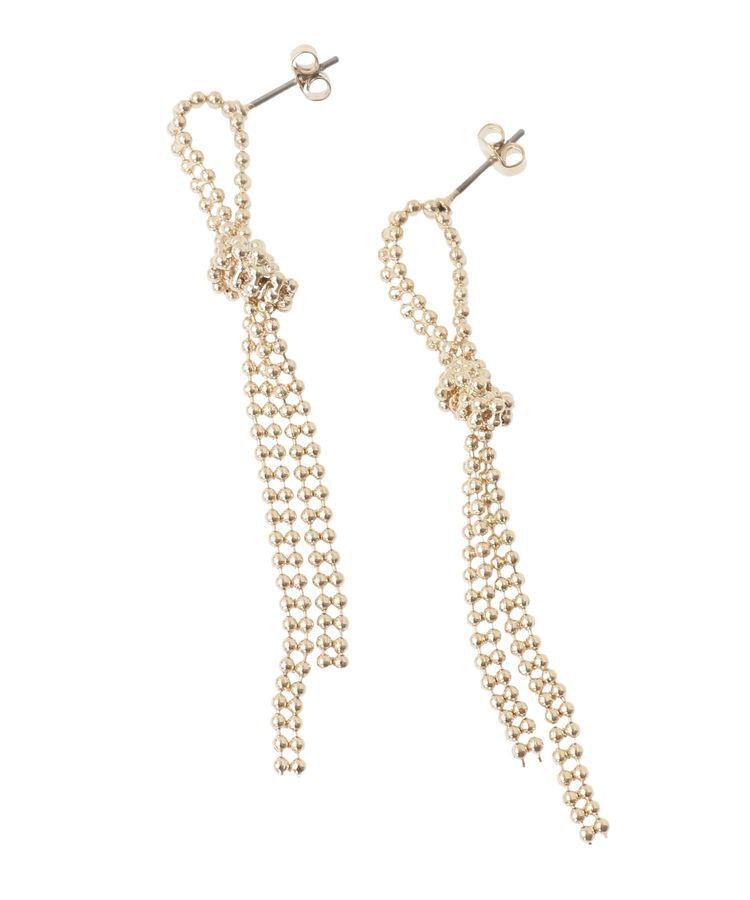 YECCA VECCA「ノットボールチェーンピアス」|ピアス|