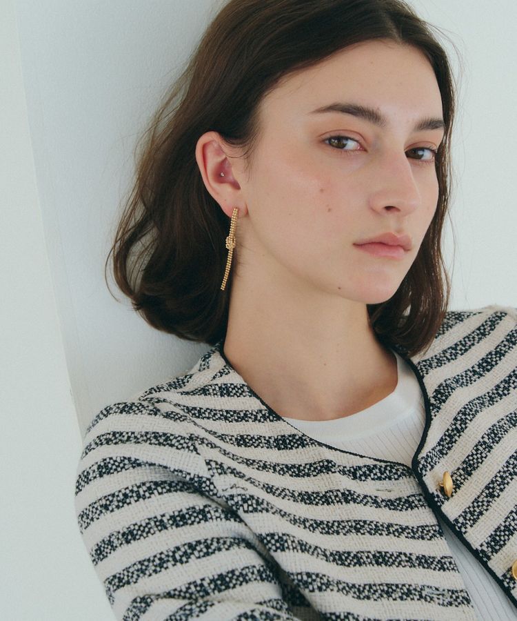 YECCA VECCA「ノットボールチェーンピアス」|ピアス|