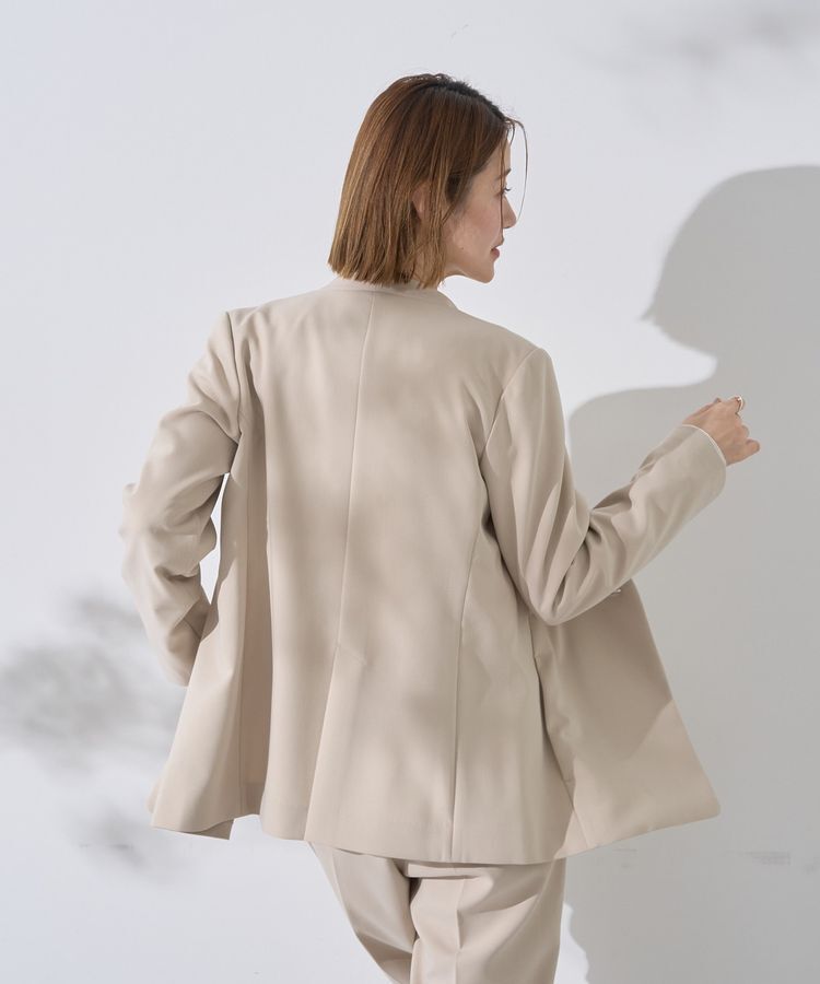 YECCA VECCA「ストレッチノーカラージャケット」|テーラードジャケット|
