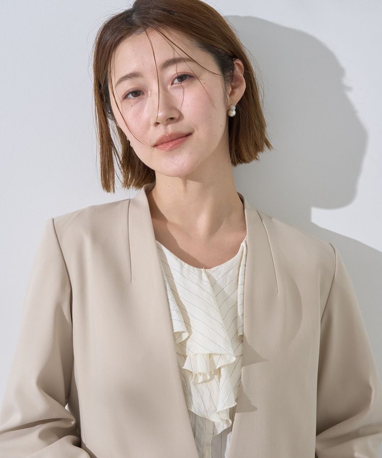 YECCA VECCA「ストレッチノーカラージャケット」|テーラードジャケット|