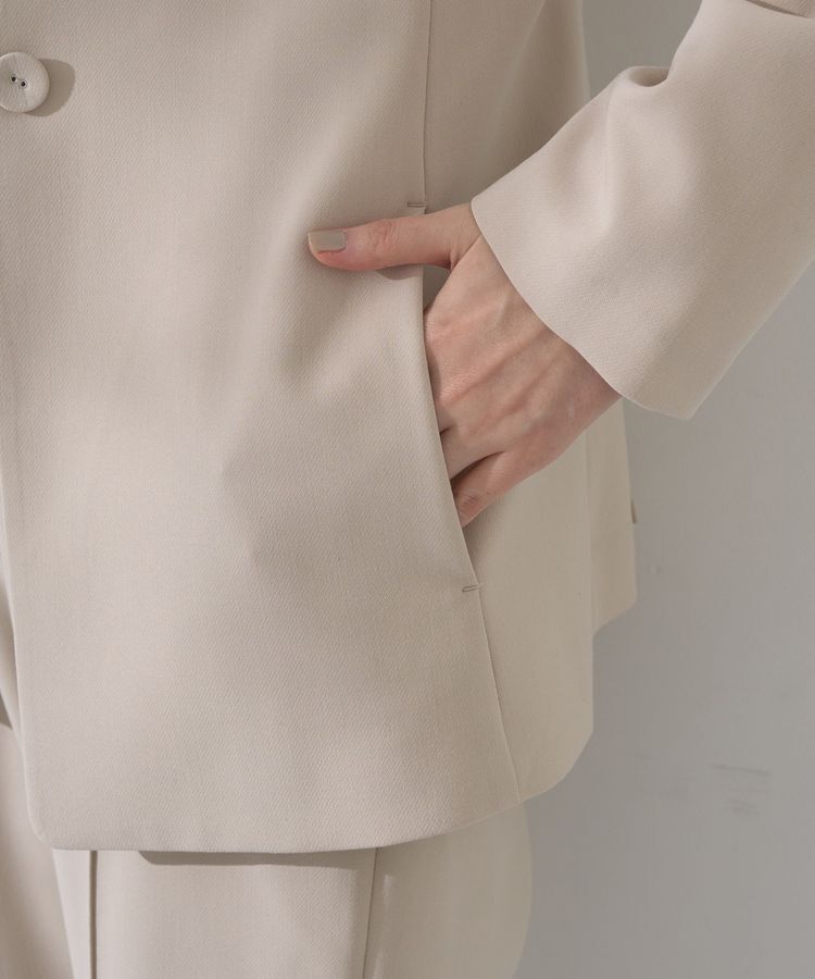 YECCA VECCA「ストレッチノーカラージャケット」|テーラードジャケット|
