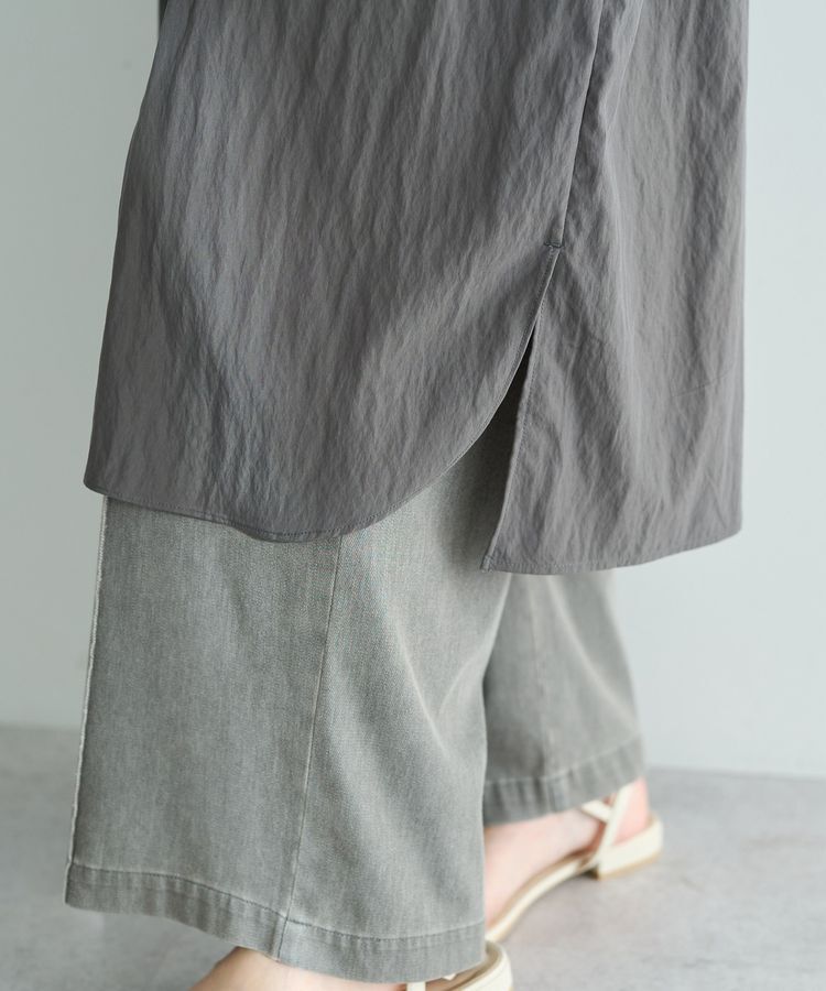 Editt by YECCA VECCA「シアーMIXドロストデザインシャツワンピース」|ワンピース|