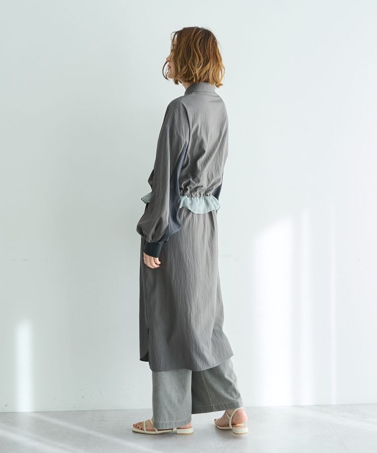 Editt by YECCA VECCA「シアーMIXドロストデザインシャツワンピース」|ワンピース|