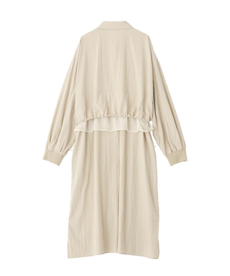 Editt by YECCA VECCA「シアーMIXドロストデザインシャツワンピース」|ワンピース|