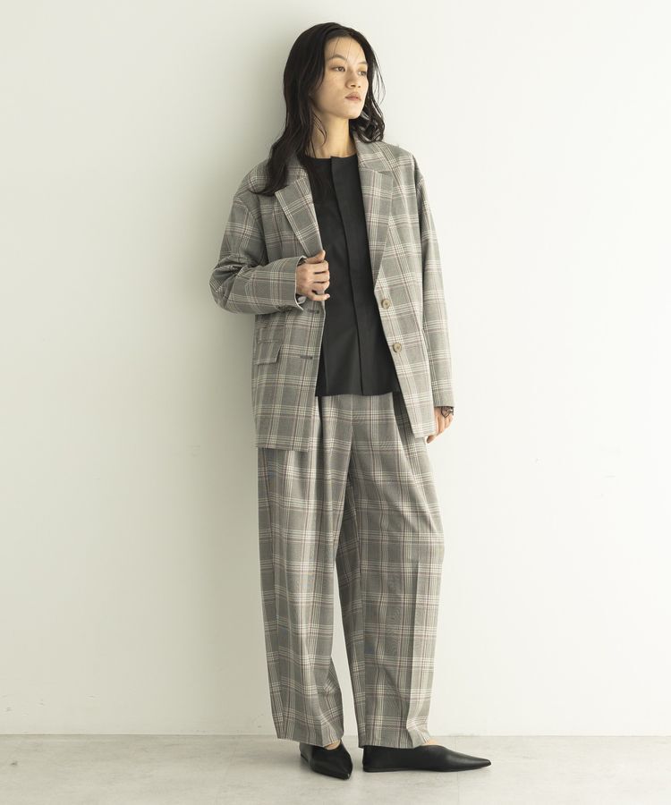 GARAGE OF GOOD CLOTHING「【日本製】チェックオーバーサイズシングル前ジャケット」|テーラードジャケット|