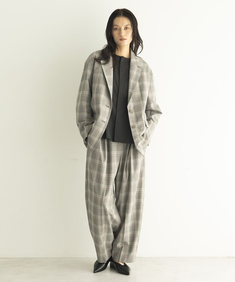 GARAGE OF GOOD CLOTHING「【日本製】チェックオーバーサイズシングル前ジャケット」|テーラードジャケット|