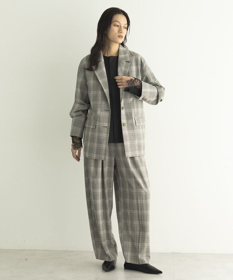 GARAGE OF GOOD CLOTHING「【日本製】チェックオーバーサイズシングル前ジャケット」|テーラードジャケット|