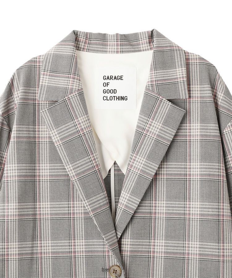 GARAGE OF GOOD CLOTHING「【日本製】チェックオーバーサイズシングル前ジャケット」|テーラードジャケット|