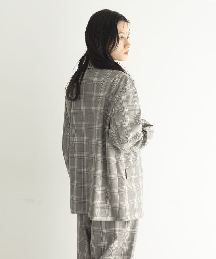 GARAGE OF GOOD CLOTHING「【日本製】チェックオーバーサイズシングル前ジャケット」|テーラードジャケット|