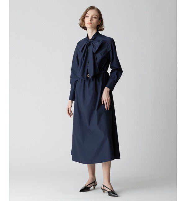 allureville「タフタビッグボウワンピース」|ワンピース|ネイビー