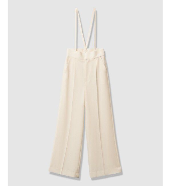 LOULOU WILLOUGHBY「【LOULOU WILLOUGHBY】ダブルクロスハイウエストサロペットパンツ」|チノ|