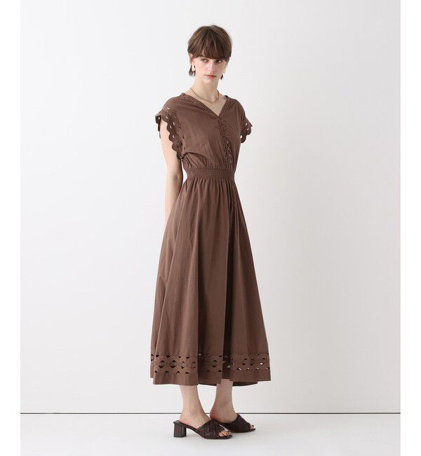 allureville「ウェーブレースフレンチスリーブワンピース」|ワンピース|