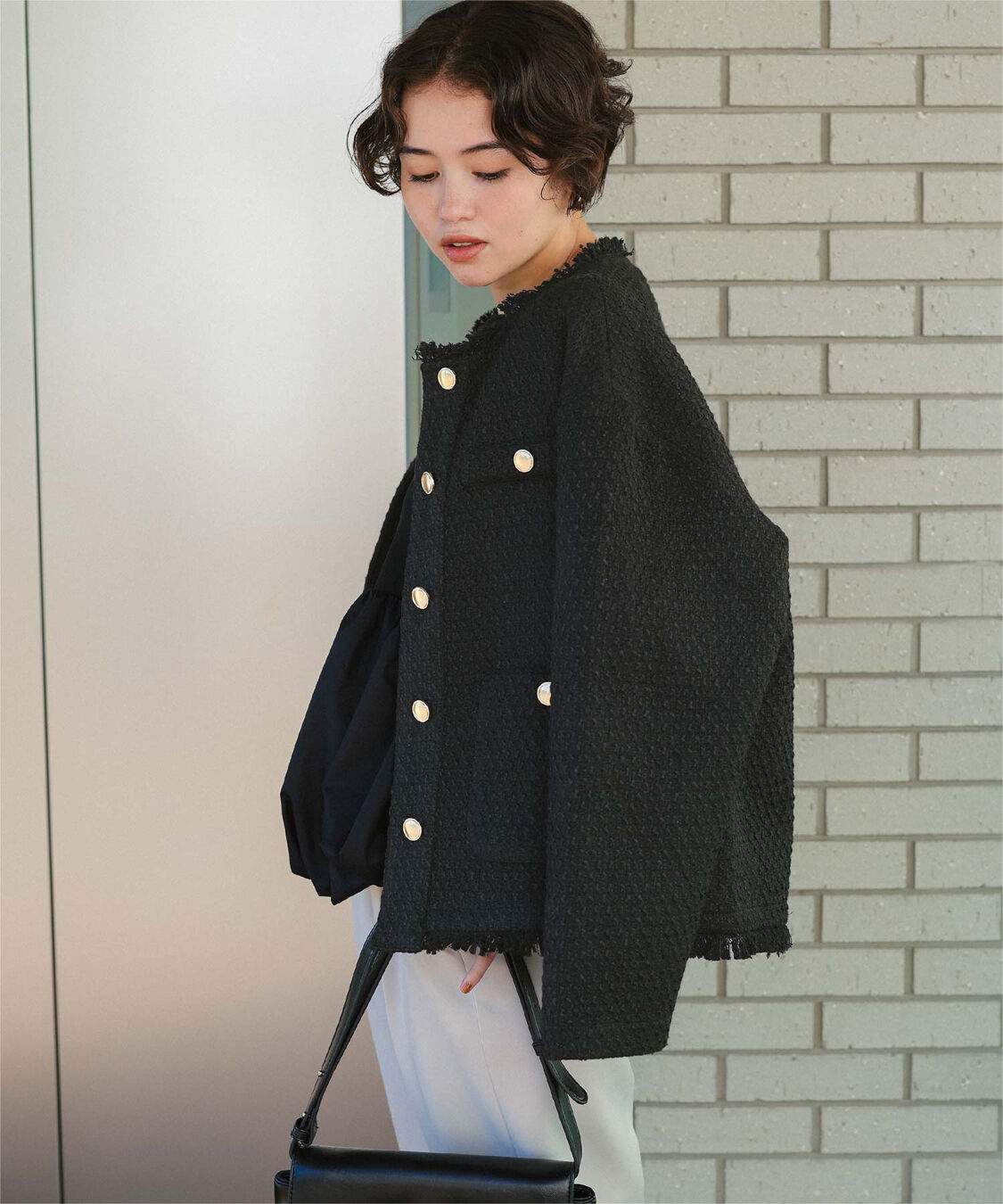 titivate「ツイードジャケット」|ノーカラージャケット|