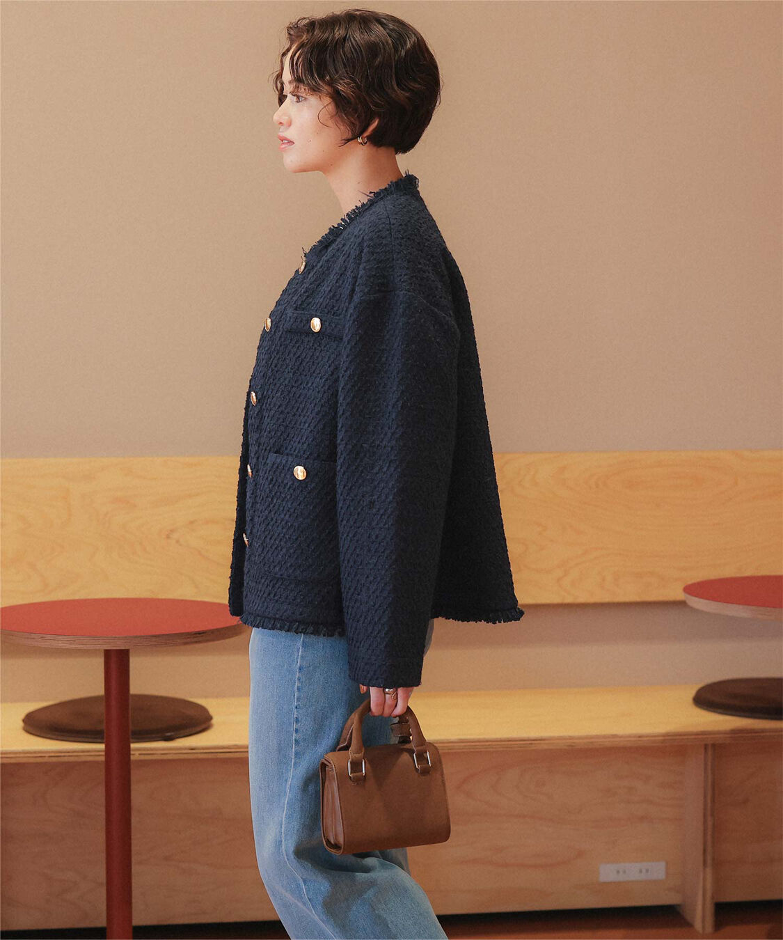 titivate「ツイードジャケット」|ノーカラージャケット|