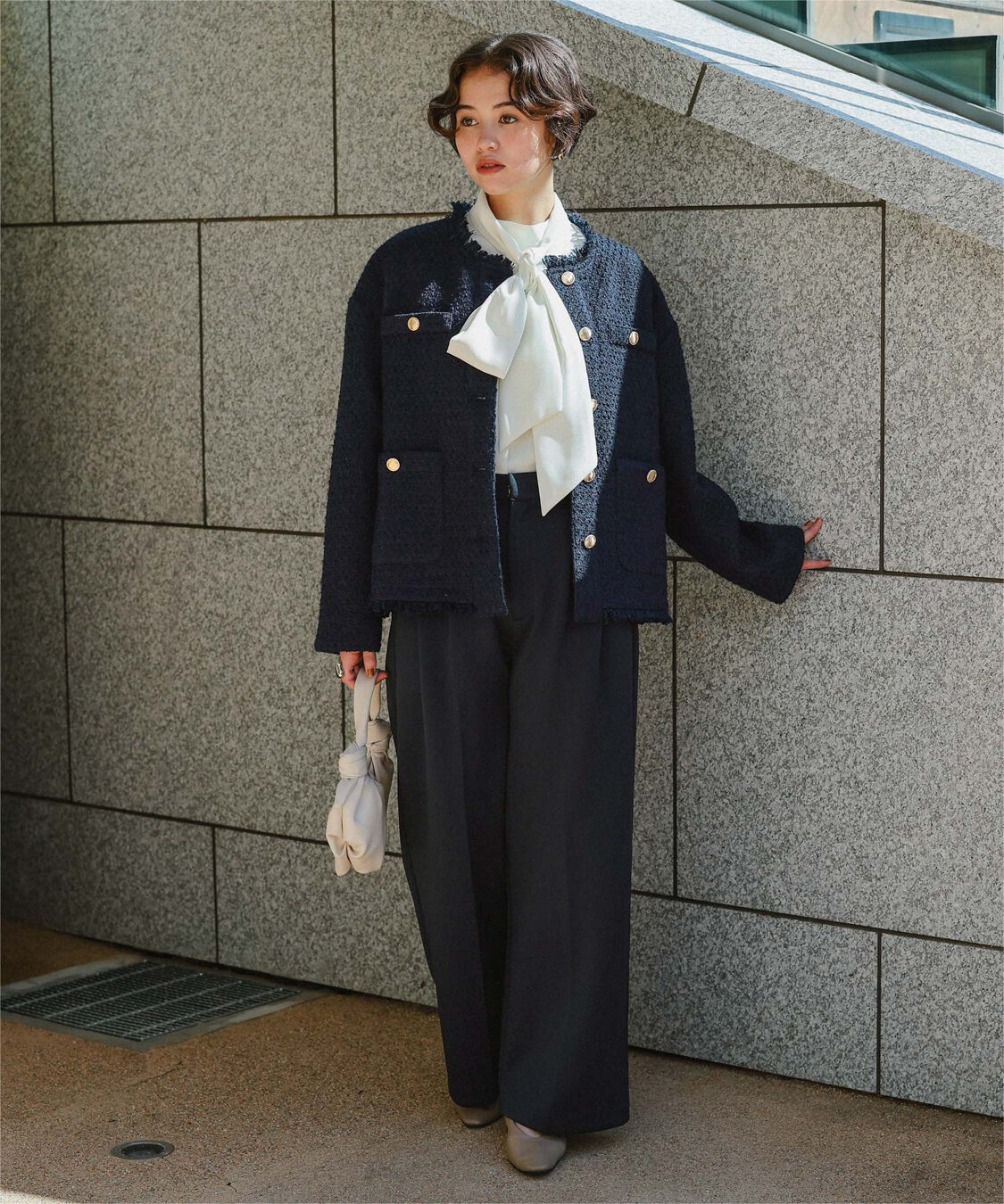 titivate「ツイードジャケット」|ノーカラージャケット|