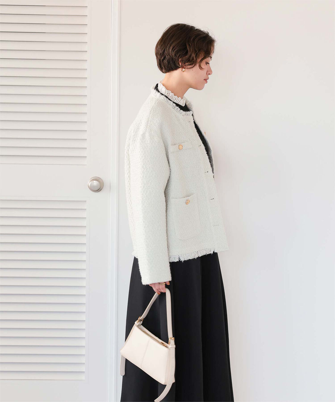 titivate「ツイードジャケット」|ノーカラージャケット|