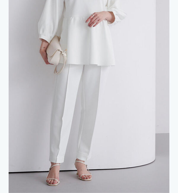 ur's「ﾎﾞﾝﾃﾞｨﾝｸﾞｾﾝﾀｰﾋﾟﾝﾀｯｸｺｸｰﾝﾊﾟﾝﾂ」|スラックス|ホワイト