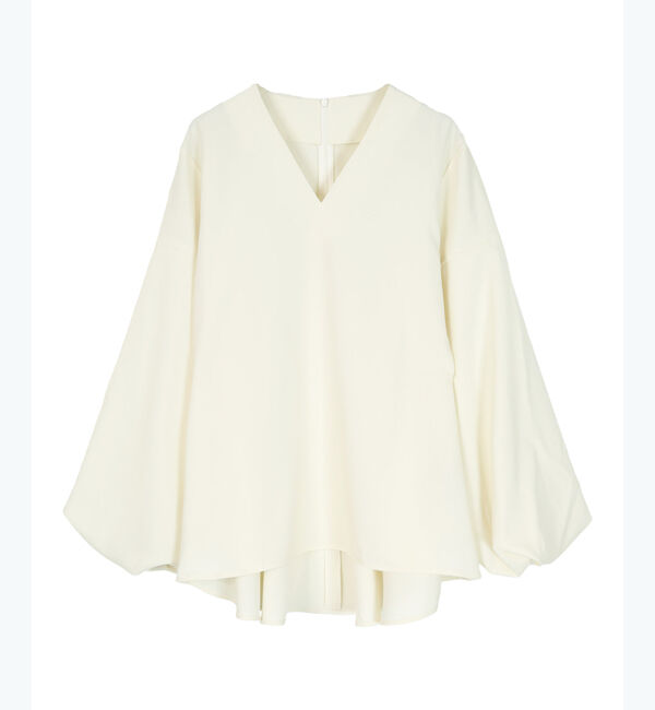 ur's「【尾﨑真衣さんコラボアイテム】Vネックバルーンスリーブバックペプラムトップス」|Tシャツ・カットソー|