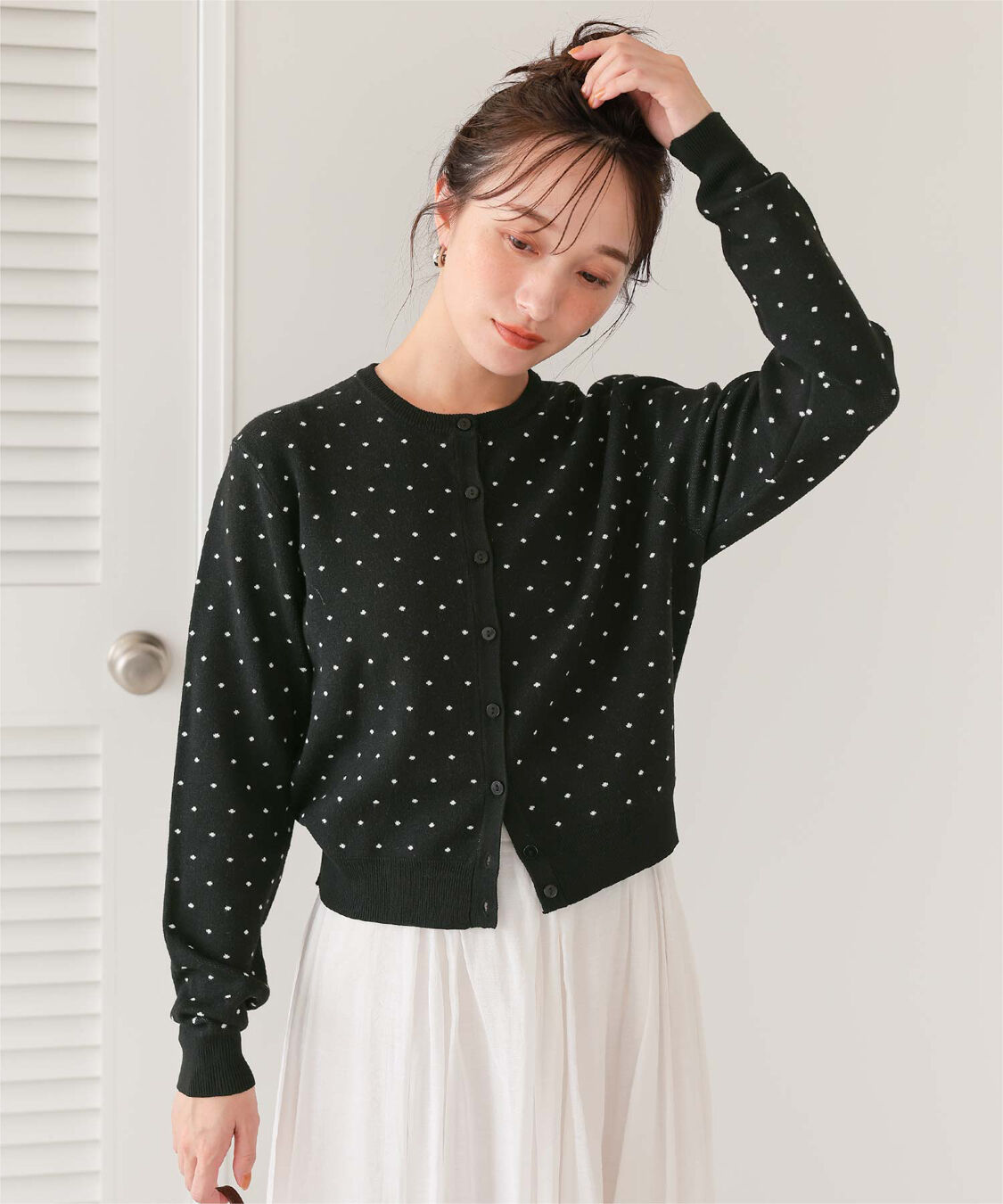 titivate「ドットジャガードニットカーディガン」|ニット・セーター|