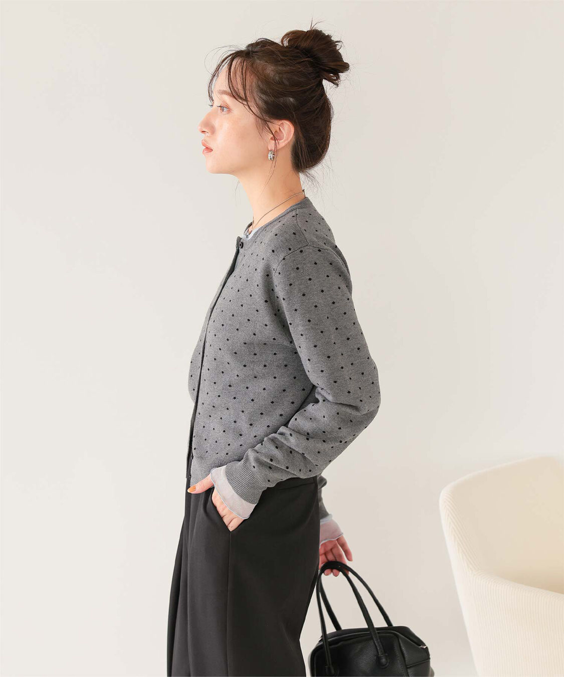 titivate「ドットジャガードニットカーディガン」|ニット・セーター|