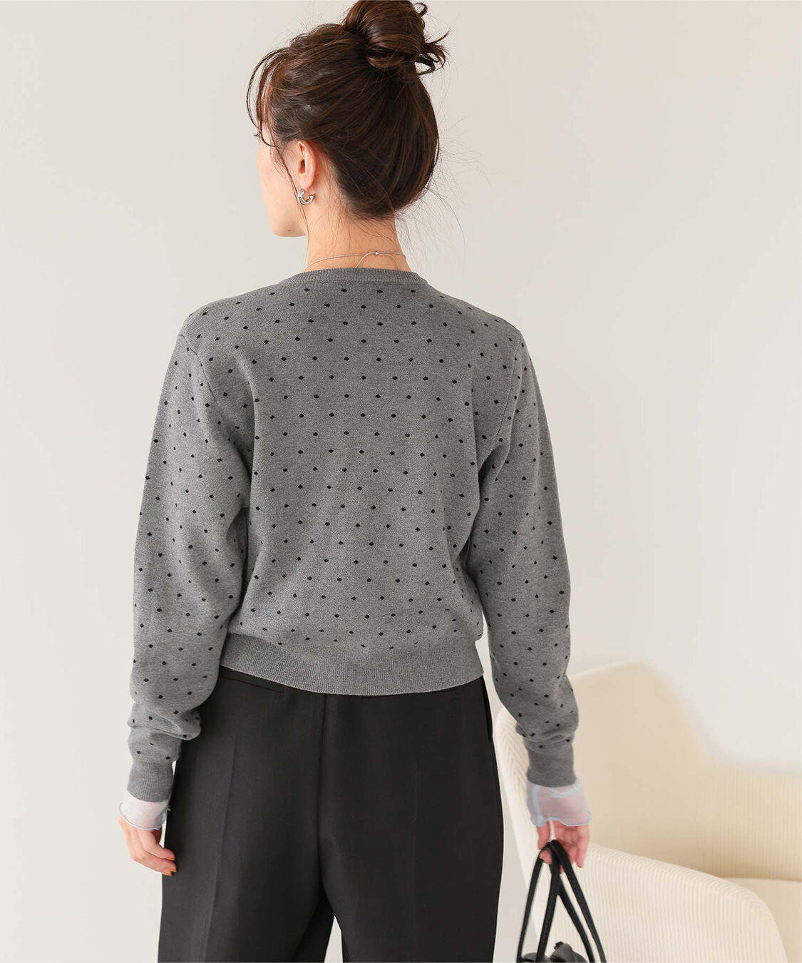 titivate「ドットジャガードニットカーディガン」|ニット・セーター|