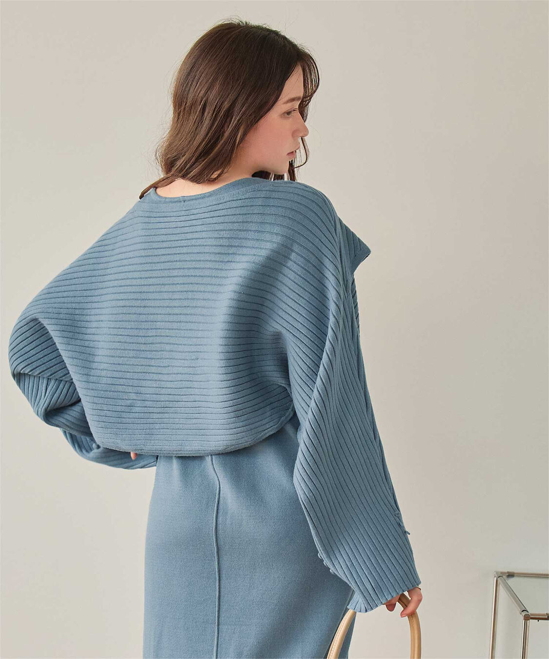 titivate「カシュクールリブトップスニットセットワンピース」|ワンピース|