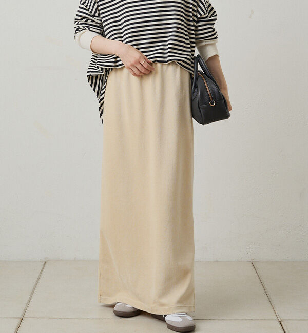  「【サイズ展開/＠yns628＆＠e_r_i_125企画】ストレッチコールスカート」|スカート|アイボリー