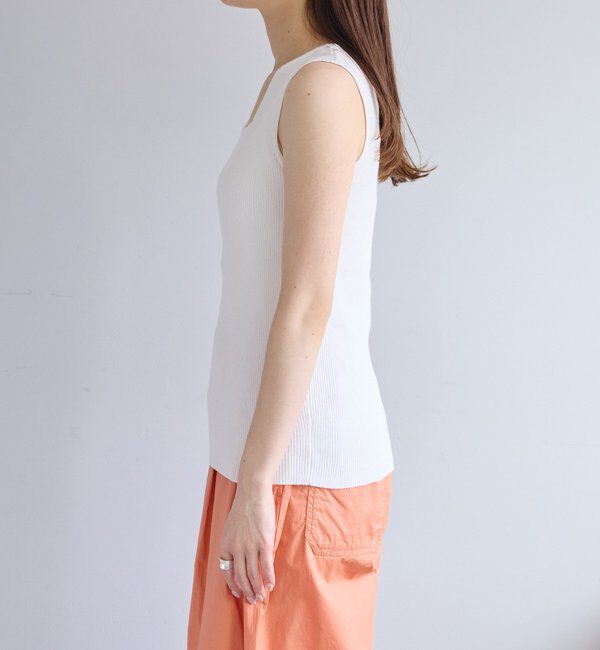  「【リバイバル/Du noir】リネンタッチスクエアタンク」|タンクトップ|