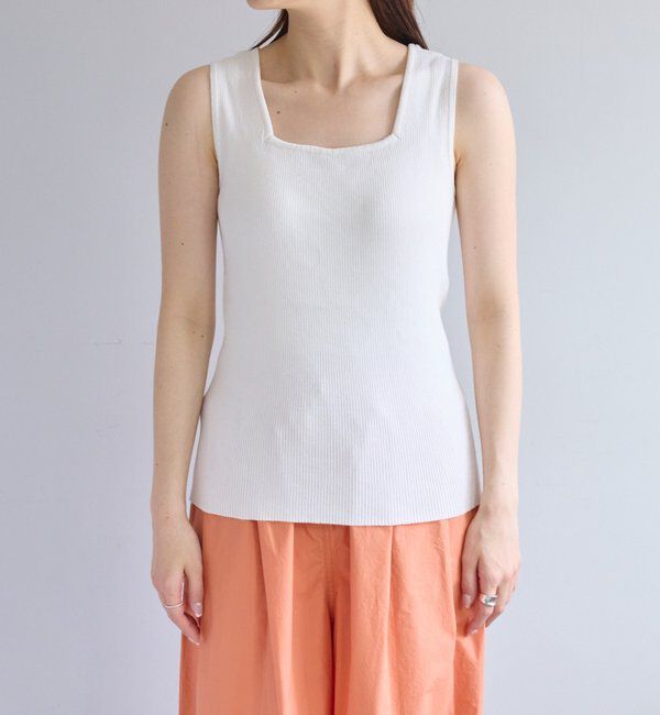  「【リバイバル/Du noir】リネンタッチスクエアタンク」|タンクトップ|