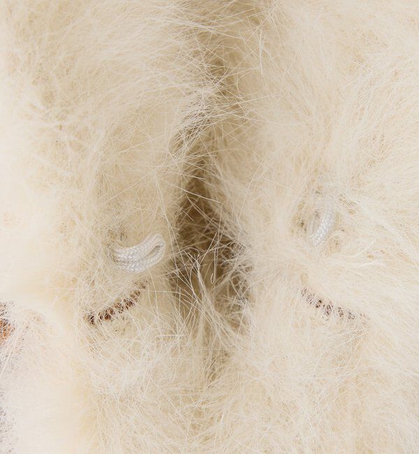  「【リボン取り外し可能】フェイクムートンリボンアウター」|ダウンベスト・ベスト|