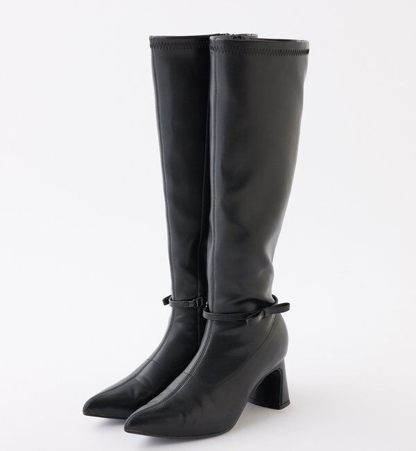  「【リボン取り外し可能】ポインテッドストレッチブーツ」|その他|