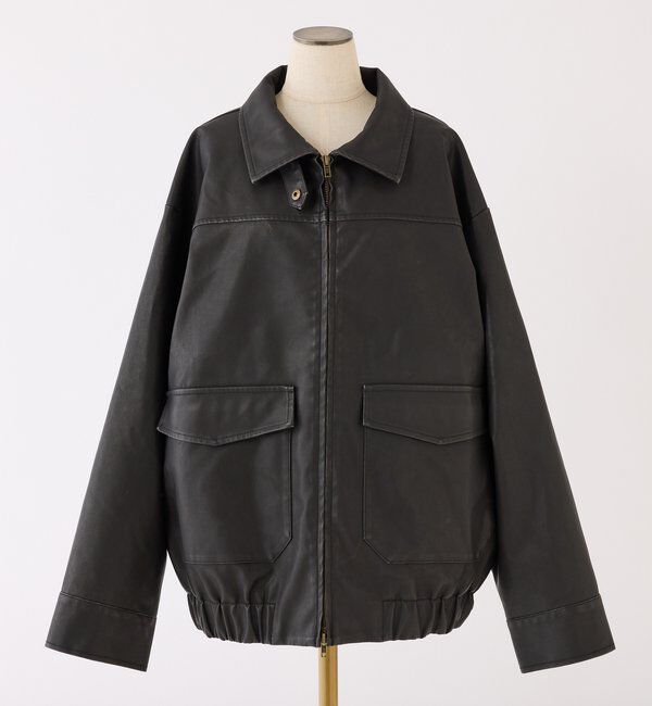  「ミドルエコレザージャケット」|テーラードジャケット|