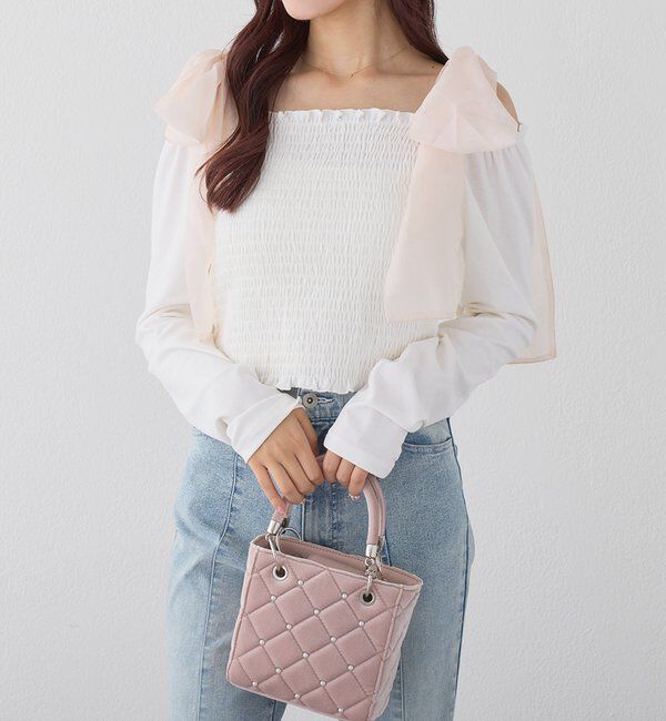  「チャーム付きキルティングミニバッグ」|ショルダー・メッセンジャー|