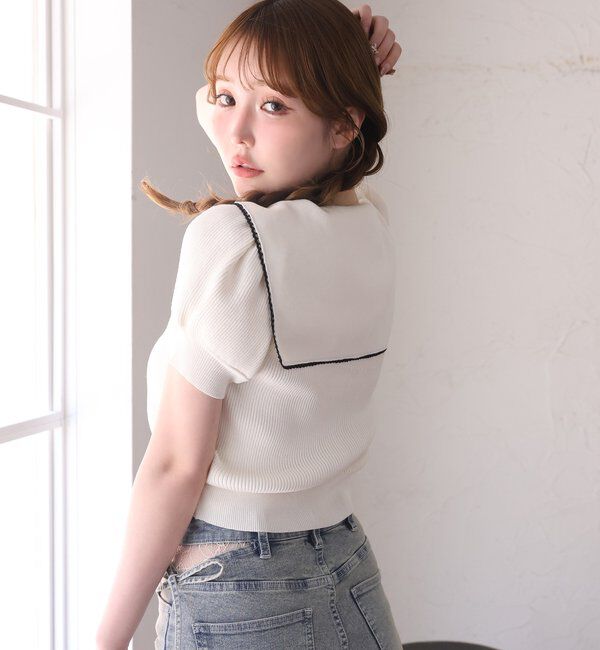  「セーラー半袖ニット」|ニット・セーター|