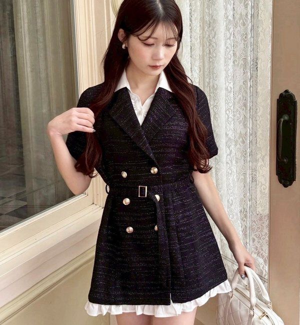  「【ohana企画】ジャケットミニワンピース」|その他|ブラック